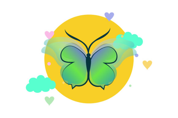 Butterfly Cute Decorative Circle Cloud Graphics
