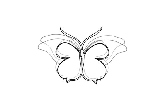 Butterfly Cute Decorative Outline Graphics and Icons