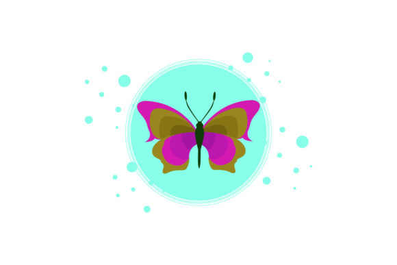 Butterfly Decorative Pretty Circle Art: Graphics & Icons for Small Business Branding
