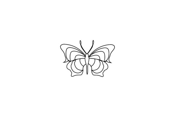 Butterfly Decorative Pretty Outline Graphics and Icons