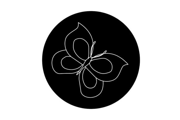 Butterfly Decorative White Line Style Graphics