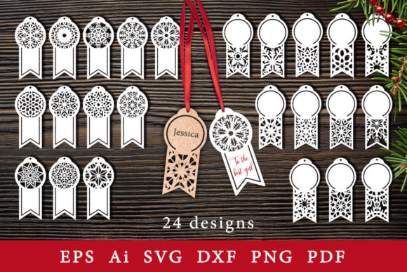 Decorative Gift Tags. SVG for Cutting