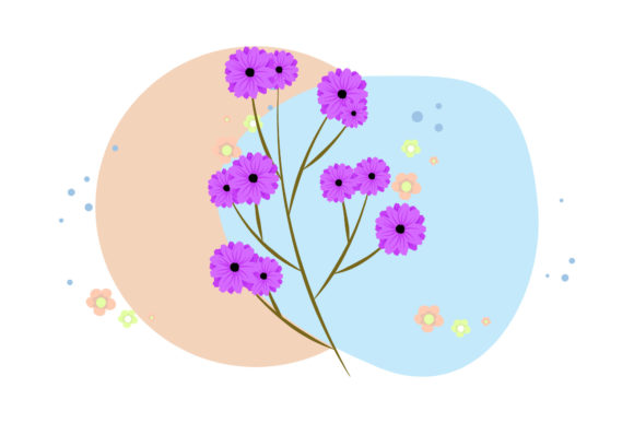 Floral Decorative Simple Abstract Style Graphics