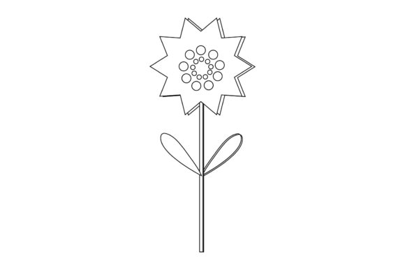 Flower Decorative Design Outline
