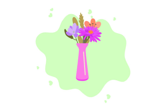 Flowers Pot Decorative Abstract Style Graphics