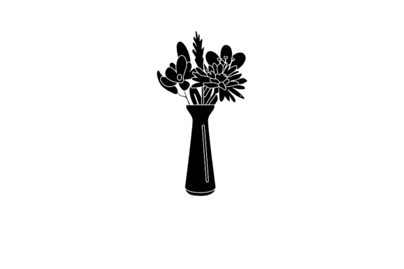Flowers Pot Decorative Silhouette: Graphics and Freebies for Creative Publishing