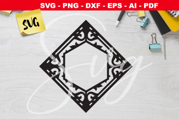 Hexagon Decorative Frame Mirror Frame: Graphics and Crafts in One
