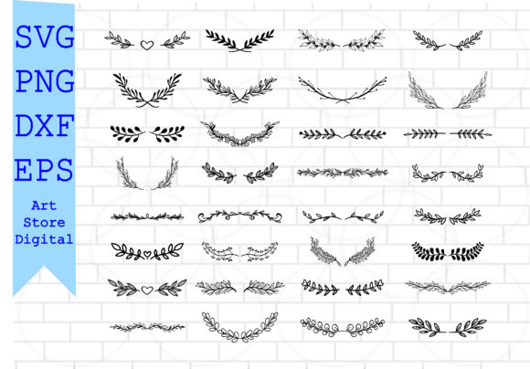 Leaf Dividers Svg for Crafts and Graphics