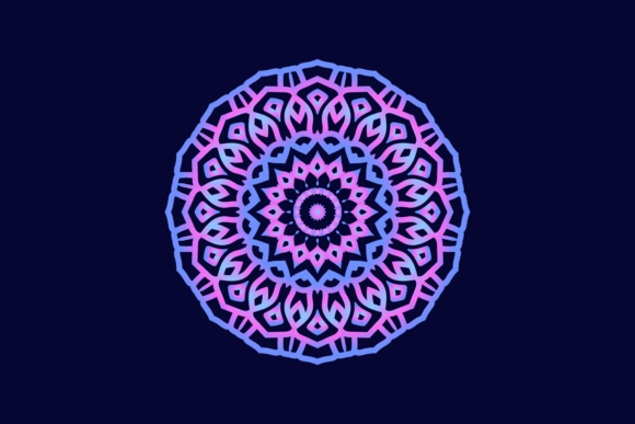 Mandala Purple Flower Decorative Design