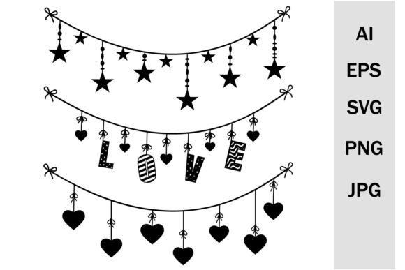Set of Decorative Garlands