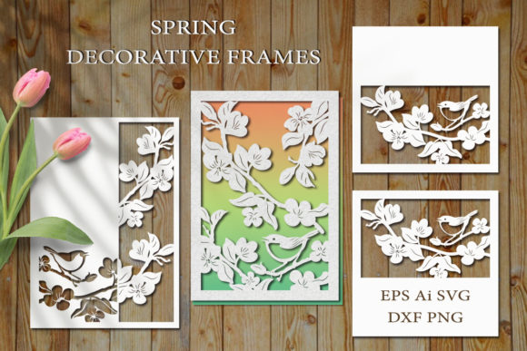 Spring Decorative Frames. Cutting File